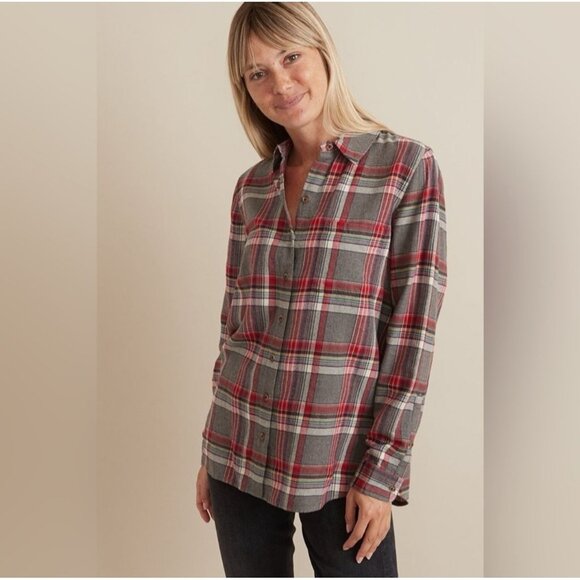 Marine Layer Viola LS relaxed rainbow Plaid Button-Up Long-Sleeve Shirt medium - Picture 2 of 14